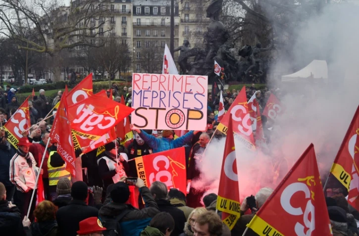 Manifestation en faveur de la relaxe des huit ex-salariés de Goodyear, le 4 février 2016 place de la Nation à Paris