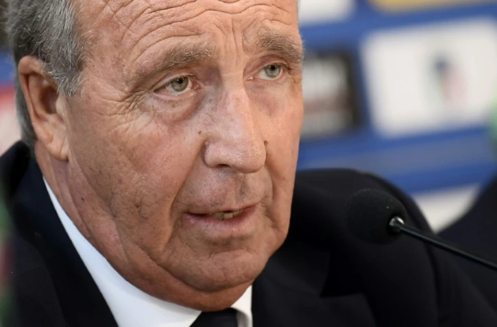 L'entraîneur de l'équipe d'Italie Gian Piero Ventura en conférence de presse, le 5 octobre 2017 à Turin 
