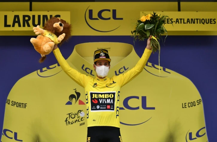 Le Slovène Primoz Roglic (Jumbo) a pris le maillot jaune à l'issue de la 9e étape à Laruns, le 6 septembre 2020