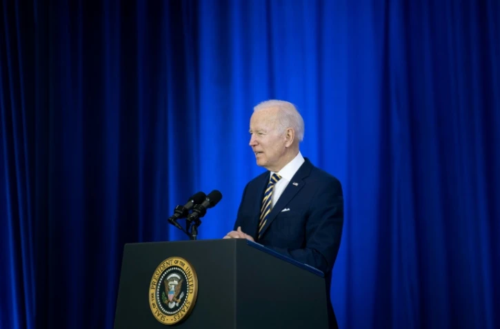 Le président américain Joe Biden lors d'un discours en Virginie, le 10 février 2022