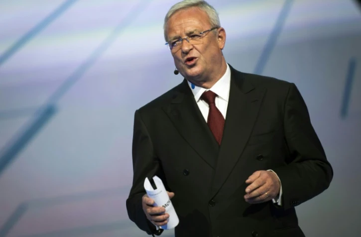 Le PDG de Volkswagen Martin Winterkorn lors d'une conférence de presse le 14 septembre 2015 à Francfort