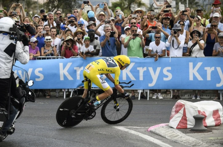Christopher Froome en contre-la-montre, 20e étape du Tour France, à Marseille, le 22 juillet 2017