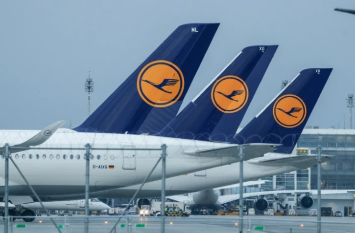 Des avions de la compagnie allemande Lufthansa au sol à l'aéroport international de Munich, lors d'une grève le 20 février 2024