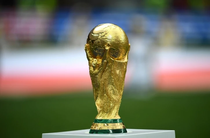 Le trophée de la Coupe du Monde 2018 convoité par la France et la Croatie en finale à Moscou, le 15 juillet 2018