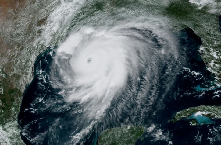 Image satellite de l'ouragan Laura dans le Golfe du Mexique, s'approchant des côtes de la Louisiane, le 26 août 2020