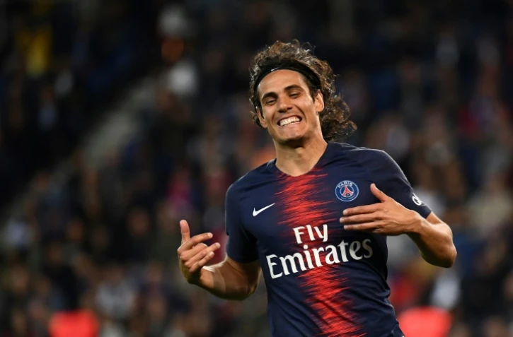 L'attaquant uruguayen du PSG buteur lors de la victoire à domicile face à Saint-Etienne 4-0 en 5e journée de L1 le 14 septembre 2018