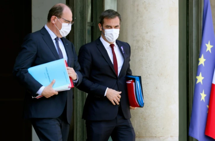 Olivier Véran et Jean Castex à l'Elysée, le 2 juin 2021