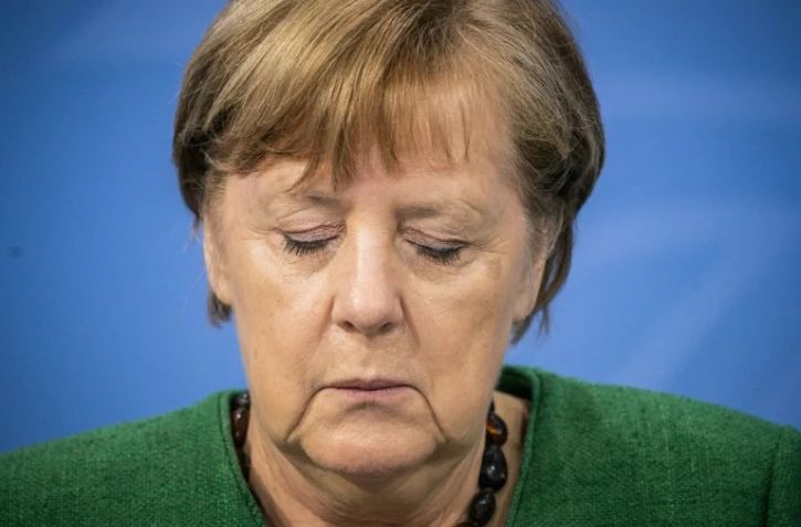 La chancelière allemande Angela Merkel lors d'un point presse consacré à la pandémie le 23 mars 2021 à Berlin