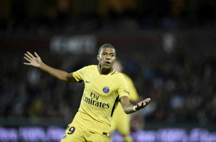 Kylian Mbappé auteur du 2e but du PSG contre Metz à Saint-Symphorien, le 8 septembre 2017