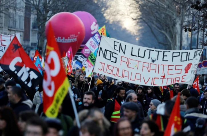 9e journée interprofessionnelle de grève et de manifestations contre la réforme des retraites, le 6 février 2020 à Paris