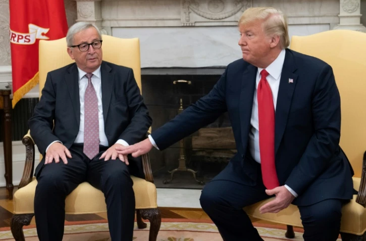 Le président américain Donald Trump et le président de la Commission européenne Jean-Claude Juncker à la Maison Blanche, à Washington le 25 juillet 2018