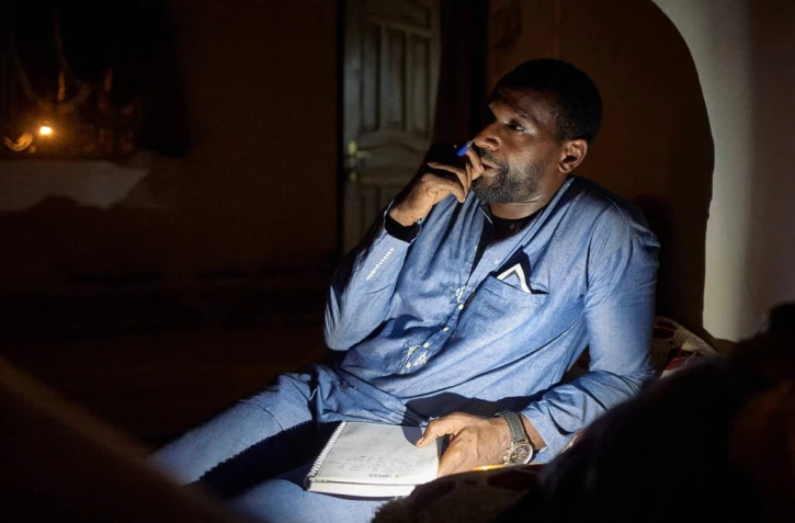 Olivier Dubois en reportage au Mali en septembre 2020. (Michele Cattani/AFP)