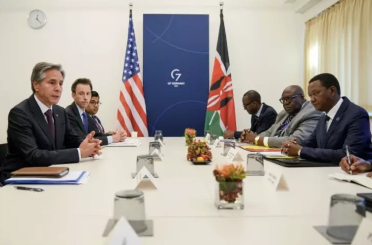 Réunion des ministres des Affaires étrangères du G7 à l'hôtel de ville de Münster dans l'ouest de l'Allemagne, le 4 novembre 2022 ( POOL / Martin Meissner )