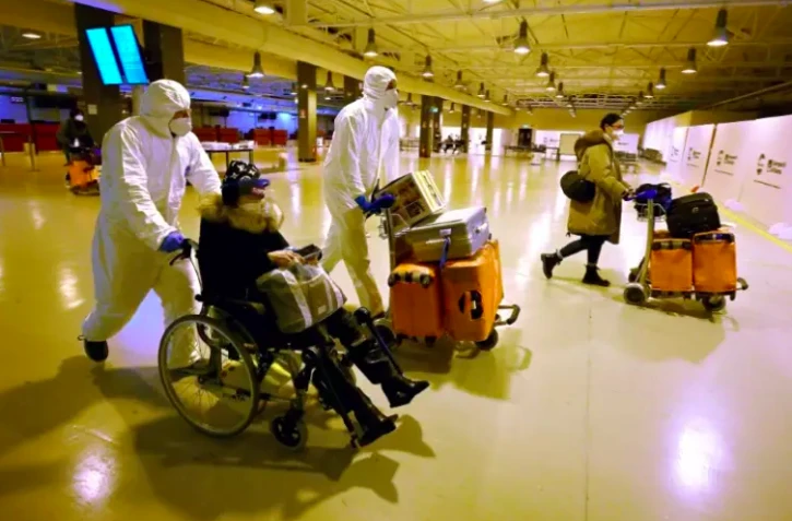 mesure de restrictions face au Covid-19, à l'aéroport Rome-Fiumicino